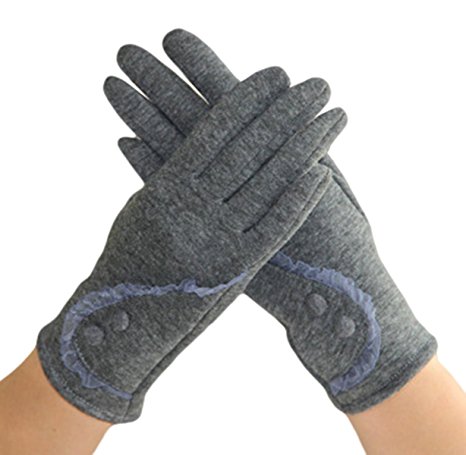 Knolee Women's Lace Touch Screen Lined Thick Warmer Winter Gloves