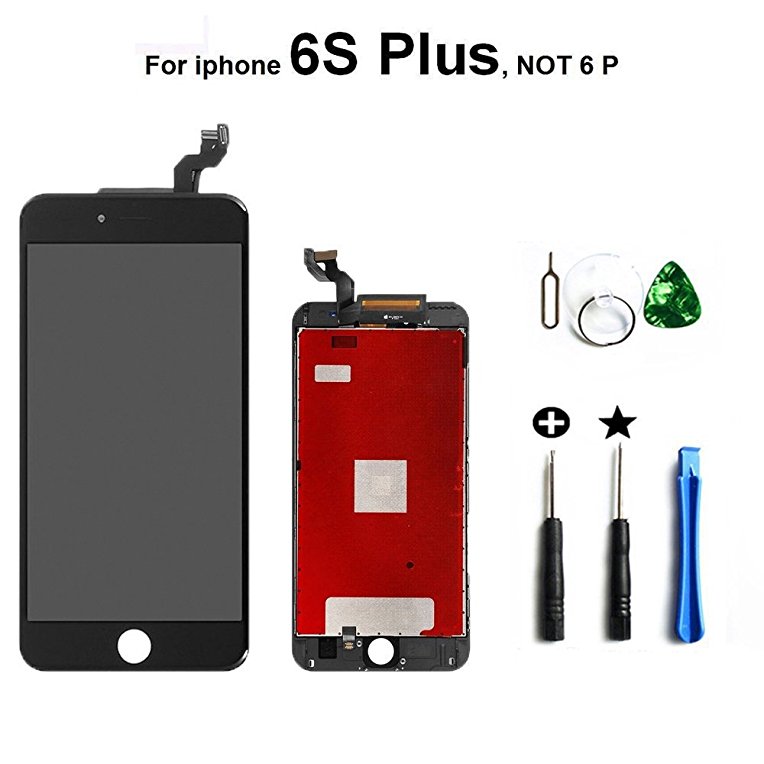 iPhone 6S Plus LCD Display Touch Digitizer Screen Replacement Assembly with Tool Ki (black)