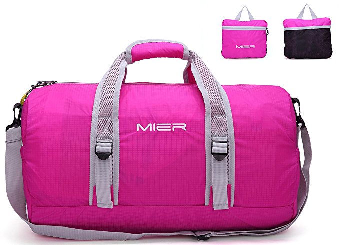 MIER Foldable Small Duffel Bag Lightweight for Sports, Gyms, Yoga, Travel, Overnight, Weekender, 20inches