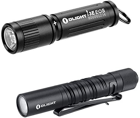 OLIGHT Olight180 Lumens i3T EDC Flashlight Bundle 90 Lumens i3E Keyring Flashlight