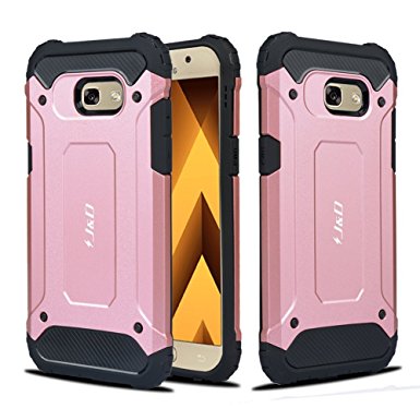 Galaxy A5 2017 Case, J&D [ArmorBox] [Dual Layer] Hybrid Shock Proof Protective Rugged Case for Samsung Galaxy A5 (Release in 2017) - Rose Gold