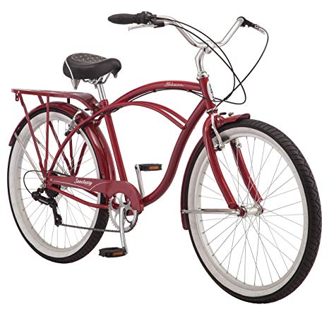 Schwinn Sanctuary 7 Cruiser Bike, Featuring Retro-Styled 16-Inch/Small Step-Through and 18-Inch/Medium Step-Over Steel Frames, 7-Speed Drivetrain, Front and Rear Fenders, Rear Rack, and 26-Inch Wheels