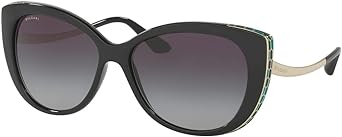Bvlgari Women's BV8178 Sunglasses Black/Gray Gradient 57mm