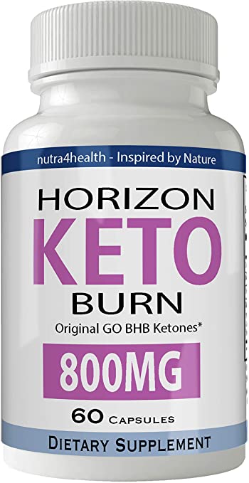 Horizon Keto Burn Pills Advanced Weight Loss Diet Original GO BHB Salts Supplement Capsules Natural Ketogenic 800 mg Formula with Ketone Diet