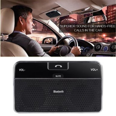 ZhiZhu Bluetooth 40 Visor Handsfree In-Car Speakerphone Car kit for iPhone Samsung HTC and all other Cellphones
