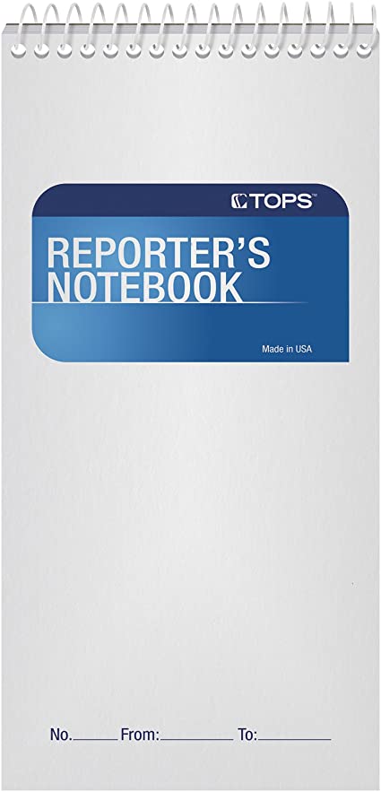 TOPS Reporter's Notebooks, 4" x 8", Wide Rule, 70 Sheets, 4 Pack (80304)