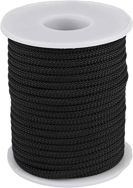 Braided Nylon Twine Cord Thread String for Necklace Bracelet Jewelry Making Crafting Accessories (3.5mm-45feet, Black)