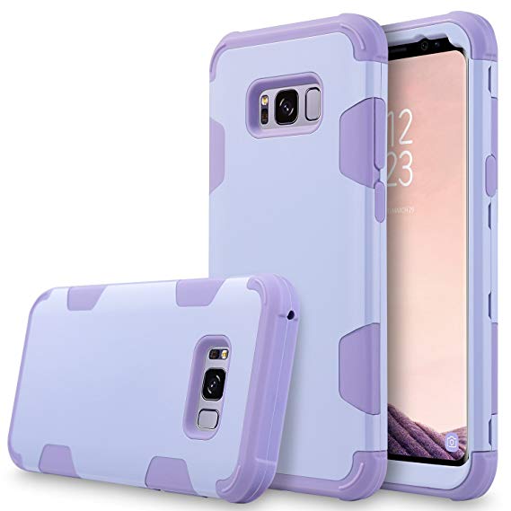 UrbanDrama Case for Galaxy S8 Plus, S8  3 in 1 Drop-Protection Hybrid Impact Heavy Duty Rugged Shockproof Bumper Anti Slip Full Body Protective Case for Samsung Galaxy S8 Plus 6.2'', Purple