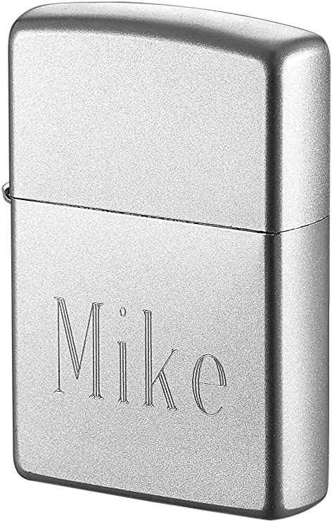 Personalized Zippo Lighter Engraved with Name - Satin Chrome - Free Engraving