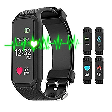 Fitness Tracker, 2017 Updated Waterproof Heart Rate Monitor Watch, Bluetooth Smart Fitness Tracker Armband | Wristband | Bracelet and free iOS Android APP