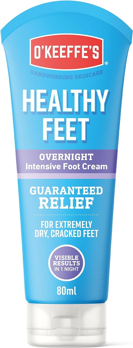 O’Keeffe’s Healthy Feet Overnight, 80ml – Intensive Foot Cream for Extremely Dry, Cracked Feet | Visible Results in 1 Night