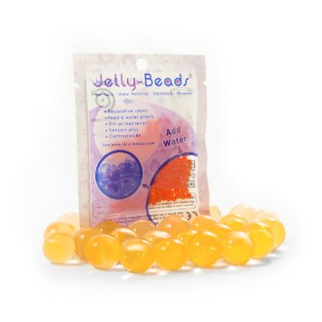 Jelly Beads ® - Orange 10 x 5g - Decorative water retaining expanding beads - Ideal for vases, weddings, centrepieces, DIY air fresheners and sensory play