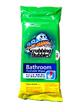 Scrubbing Bubbles Flushable Bathroom Wipes, 28 Count, (Pack of 3)