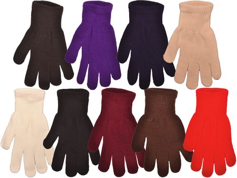 FoMann Kids Magic Gloves Children Knit Gloves Wholesale 12 Pairs(7 to 16 years)