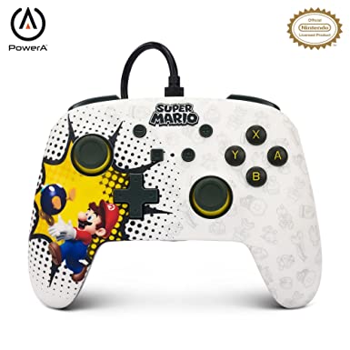 PowerA Enhanced Wired Controller for Nintendo Switch - Bob-omb Blast, Gamepad, game controller, wired controller, officially licensed