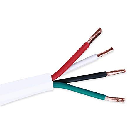 18 Gauge 25ft 4 Conductor Bare Unshielded Cable Wire with Red White Black and Green