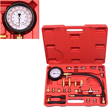 BETOOLL HW0138 0-140PSI Fuel Injector Injection Pump Pressure Tester Gauge Kit Car Tools