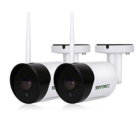SV3C Outdoor WiFi Camera, 1080P HD Security Camera, Wireless Surveillance CCTV IP Camera with Two Way Aduio, IR LED Motion Detection Night Vision Camera,IP66 Weatherproof Camera,2 Pack
