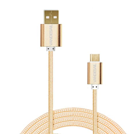 USB Type C Cable, VANDESAIL® USB C 3.1 to USB A 2.0 Male Cable Nylon Braided with Gold Plated Connector for New Macbook 12 inch, Oneplus 2, Nokia N1 Tablet, Google ChromeBook and other Device