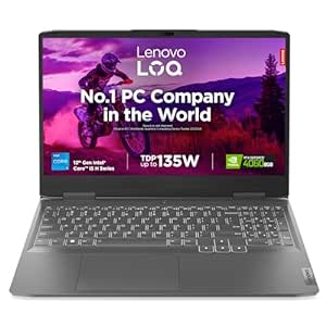 Lenovo LOQ 12th Gen Intel Core i5-12450H 15.6" (39.6cm) FHD IPS 144Hz 350Nits Gaming Laptop (16GB/512GB SSD/Win 11/NVIDIA RTX 4060 8GB Graphics/Office 21/3 Month Game Pass/Grey/2.4Kg), 82XV00F7IN