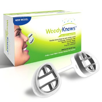 WoodyKnows Super Defense Nose  Nasal Filters New Model Reduce Pollen Dust Dander and Mold Allergens Airborne Air Pollution PM25 Particles3 Filter Frames and 6 Pairs of Replacement FiltersI-RII-RIII-R