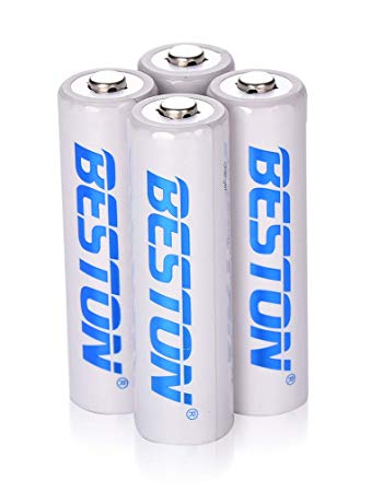 AA Batteries, BESTON 2000mAh Rechargeable NiMH Double A Batteries with High Capacity for Clocks, Remotes, Games Controllers, Toys & Electronic Devices(4 Pack)