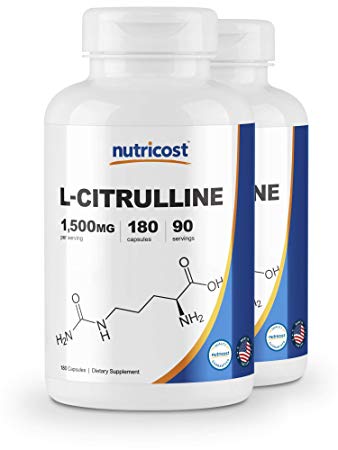 Nutricost L-Citrulline 750mg, 180 Capsules (2 Bottles)