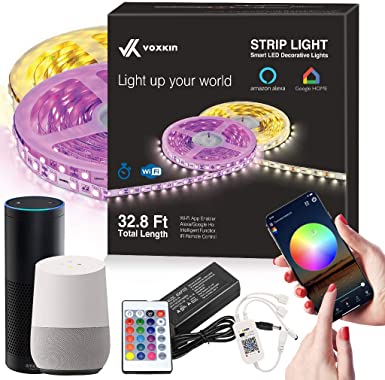 Limitless Led Strip Lights – 32.8 FT - Unlimited Color, Sequence, Strobe, Music Sync – Google Home & Alexa Compatible – Smart App   WiFi Controller   IR Remote, Dimmer On/Off Timer – 3M Peel Off