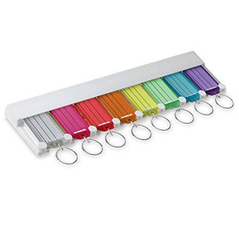 Lucky Line Key Tag Rack with Eight Tags, Assorted (60580)
