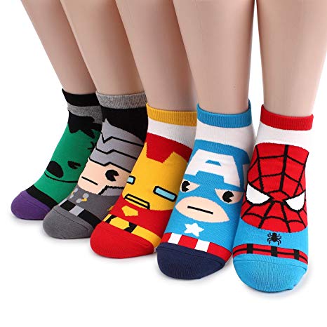 Marvel Original Avengers Lowcut Socks (5-PACK) CK, One Size Fits All: Women's 6-8.5