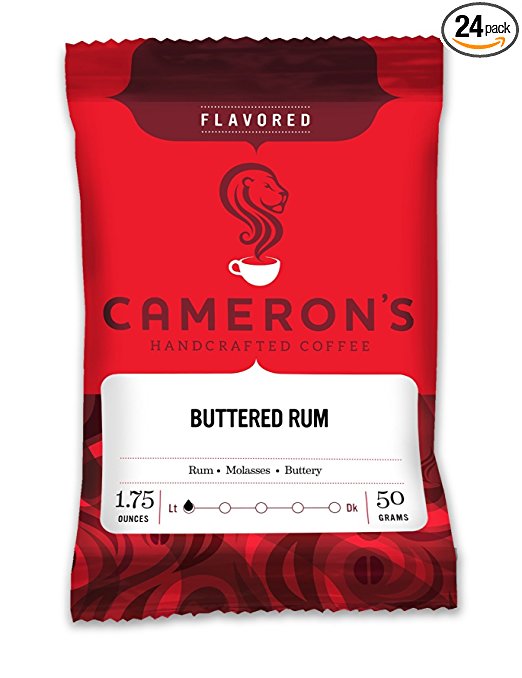 Cameron's Ground Coffee, Buttered Rum, 1.75 Ounce (Pack of 24)