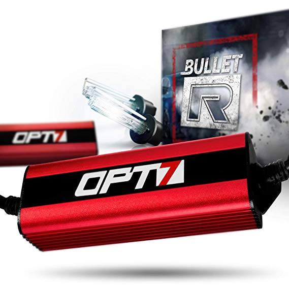 OPT7 Bullet-R H1 HID Kit - 3X Brighter - 4X Longer Life - All Bulb Sizes and Colors - 2 Yr Warranty [5000K Bright White Xenon Light]