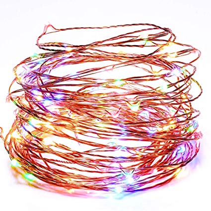 Led String Lights TechRise 10 - Meters Colorful 100 LEDS Star Starry Copper Wire Fairy String Lights For Holiday Party Wedding Christams Decoration - Multi Color