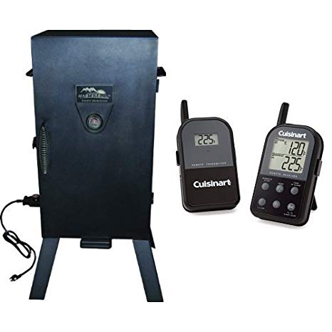 Masterbuilt 20070210 30-Inch Black Electric Analog Smoker with Cuisinart Thermometer