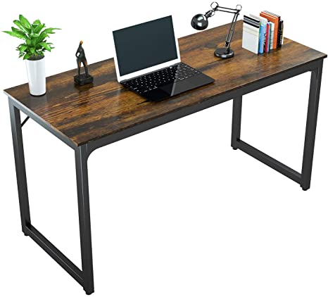 Foxemart 47 Inch Computer Desk Sturdy Office Desks 47” Modern PC Laptop Notebook Study Writing Table for Home Office Workstation, Rustic Brown