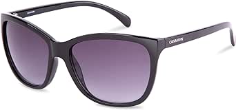 Calvin Klein Women's CK19565S Square Sunglasses, Black/Gradient Grey, 60mm,17mm,140mm