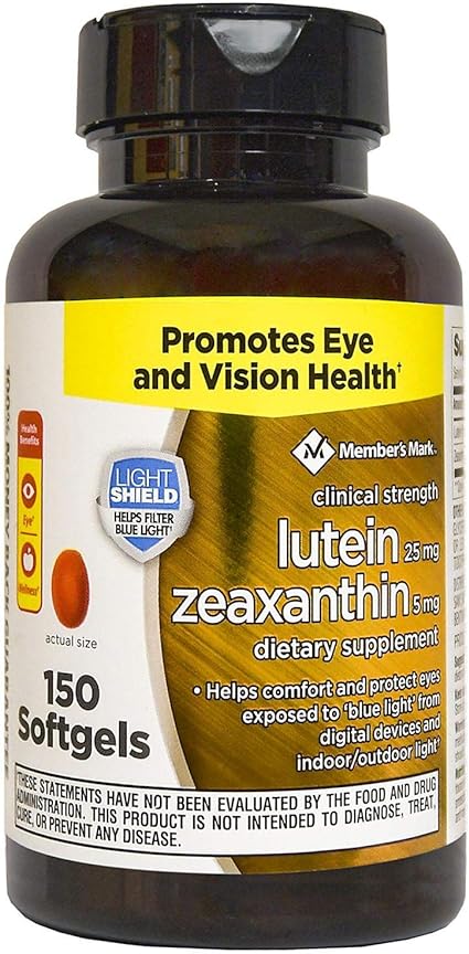 Members Mark Lutein 25mg Zeaxanthin 5mg (150 Count)