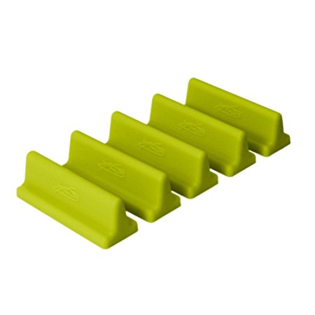KMN Home DrawerDecor Long Divitz, Silicone Adjustable Kitchen Drawer Dividers and Organizers, 5 Pack - Lime