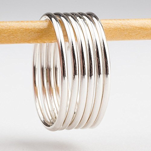 Custom Classic Smooth Stacking Rings in Sterling Silver - Create Your Own Set