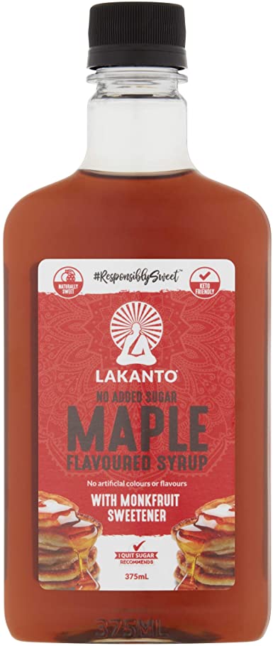 Lakanto Maple Flavoured Syrup with Monkfruit Sweetener, 375 ml, Maple