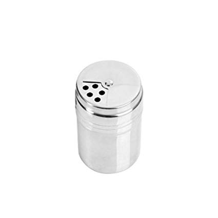 Luoke Stainless Steel Salt Spice Sugar Pepper Flavour Bottles with Rotating Adjustable Pour Holes for Kitchen Cooking and Outdoor Barbecue