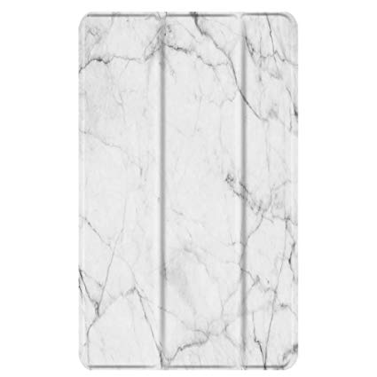 TNP Slim Case for All-New Amazon Fire 7 Tablet (7th Generation, 2017 Release), Ultra Lightweight Slim Shell Standing Cover with Auto Wake / Sleep (Marble White)