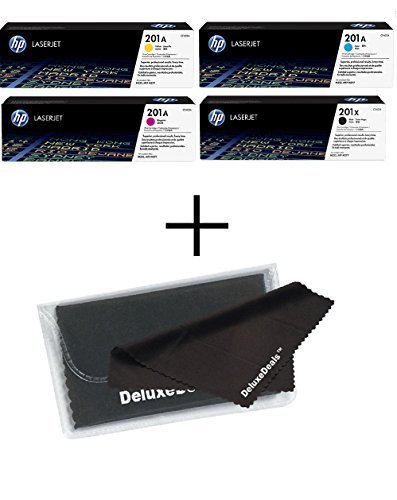 HHPP 201X CF400X High Yield Black, CF401A, CF402A, CF403A TONER SET BCYM LJ PRO M252, M277 MFP Sealed In Retail Packaging   DeluxeDeals MicroFiber LCD Screen Cleaning Cloth