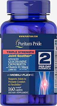 Puritan's Pride Triple Strength Glucosamine Chondroitin with Vitamin D3-160 Caplets