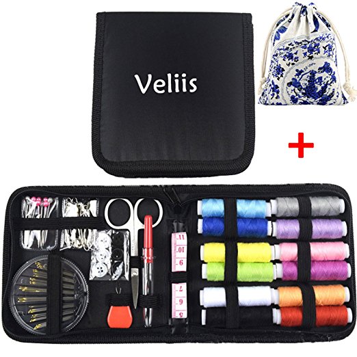 Needle and Thread Sewing Kit for Home, Travel, Camping & Emergency. Best Gift for Mother,Grandmas, Kids, Girls, Beginners & Adults. Quality Premium Sew Supplies Set