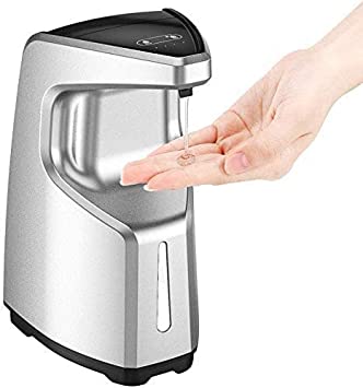 OPOLAR Touchless Soap Dispenser, Countertop/Wall Mounted Soap Dispenser，Automatic ＆ Adjustable Volume Soap Dispensing, Compatible with Ordinary Hand sanitizer and Disinfectant Gel，450ml—Silver