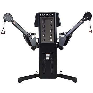 Freemotion Dual Cable EXT Crossover with Weight Stacks, Rotating Arms, Ankle Cuffs, and Swivel Pulleys