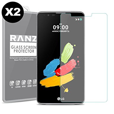 [2 Pack] LG Stylo 2 Plus Screen Protector, RANZ Tempered Glass Premium High Definition Shockproof Clear Screen Protector for LG Stylus 2 Plus/ LG K530/ LG K535/ LG Stylo 2 Plus (MS550)