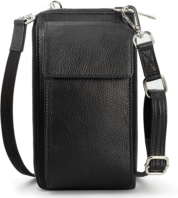 Crossbody Leather Wallet Phone Purse, Anti Theft and RFID Blocking, Small, Elegant Ideal for Travel & Everyday Use