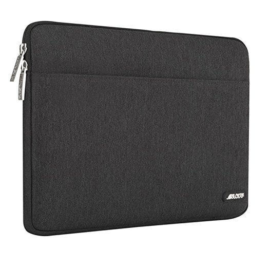 Mosiso Laptop Sleeve Bag for 13-13.3 Inch MacBook Pro, MacBook Air, Notebook Computer, Spill Resistant Polyester Horizontal Protective Carrying Case Cover, Black